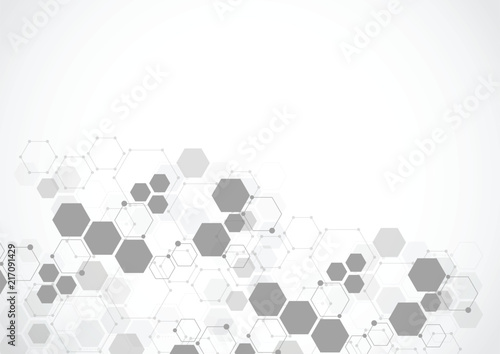 Molecular structure abstract tech background. Medical design. Vector illustration