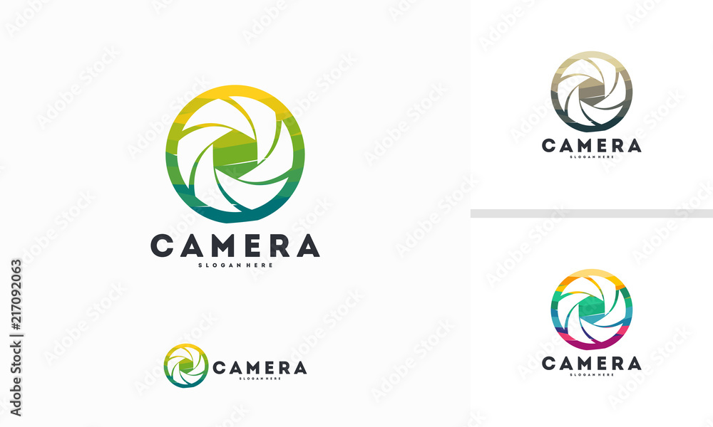 Abstract Circle Lens logo designs concept vector, Photography logo