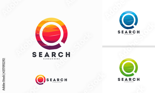 Abstract Circle Search logo designs concept vector, magnifying logo symbol