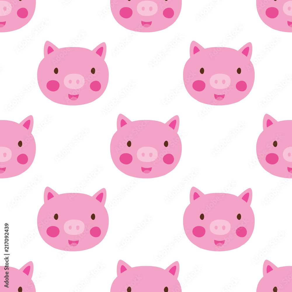 Cute pigs seamless pattern