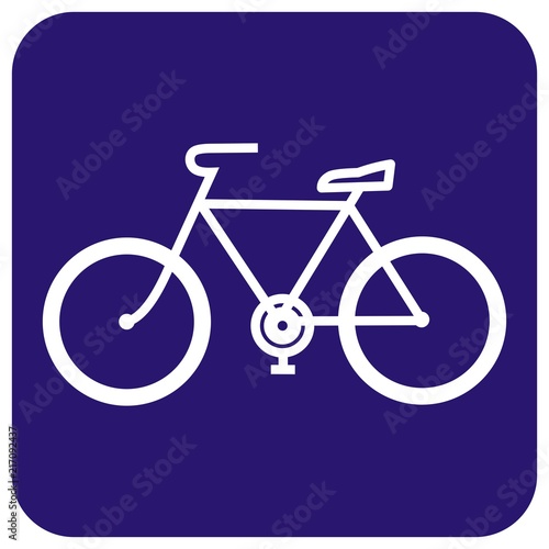 bicycle storage, sign, blue frame, vector icon