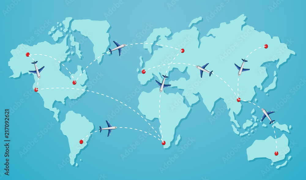 A destination on world map A destination on world map