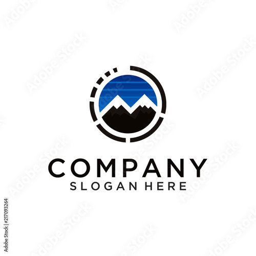 Circle mountain logo design