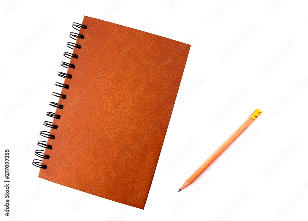 Notebooks and pencils with white backdrop. Notebooks and pencils with white backdrop.