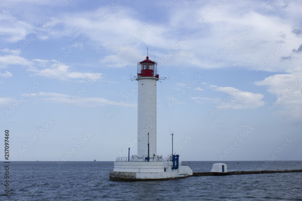 Lighthouse in the sea, Black sea, Odessa, Ukraine