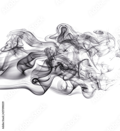 Black smoke on white background