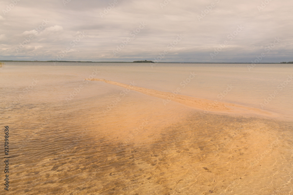 Sandy beach on Svitiaz lake