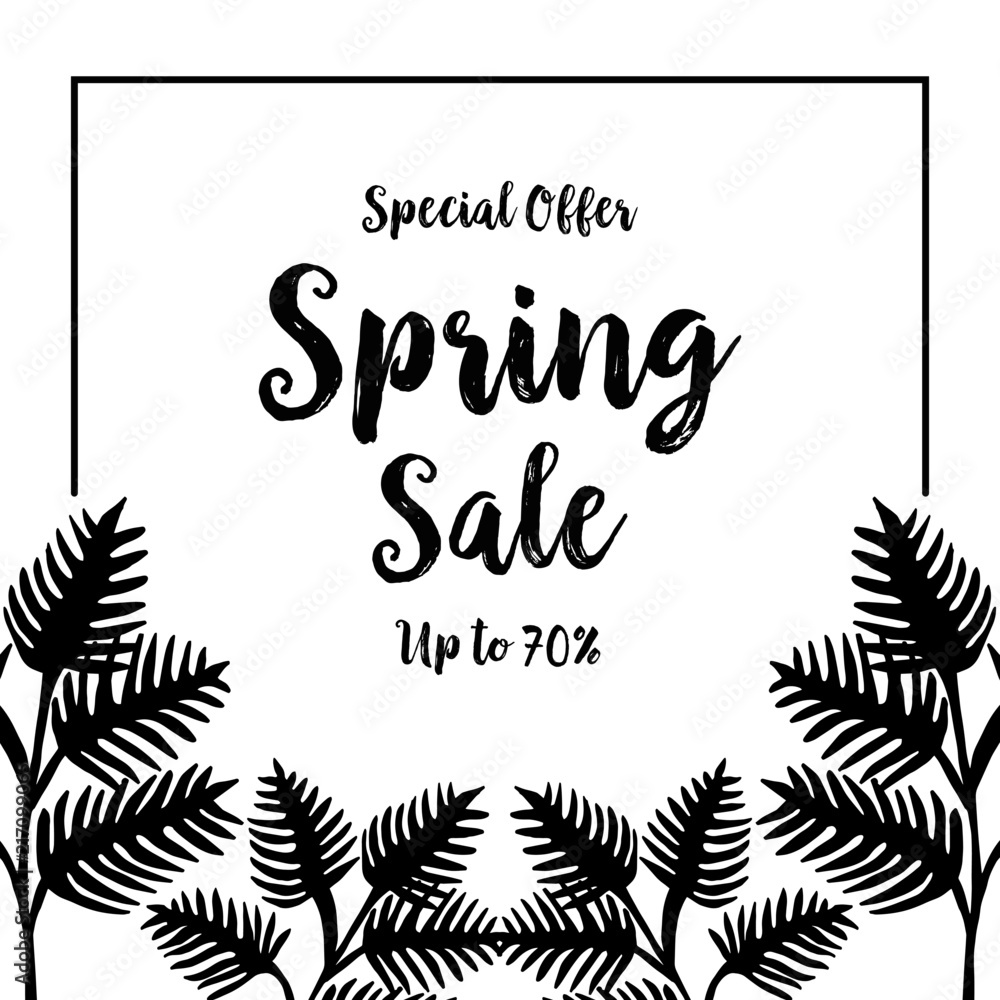 Obraz premium Spring sale floral hand drawn design vector illustration