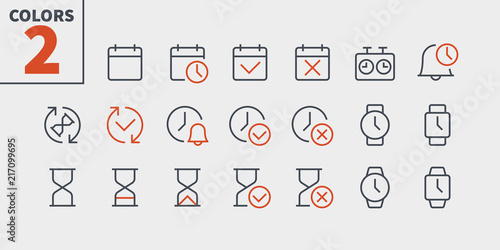 Time UI Pixel Perfect Well-crafted Vector Thin Line Icons 48x48 Ready for 24x24 Grid for Web Graphics and Apps with Editable Stroke. Simple Minimal Pictogram Part 2-2