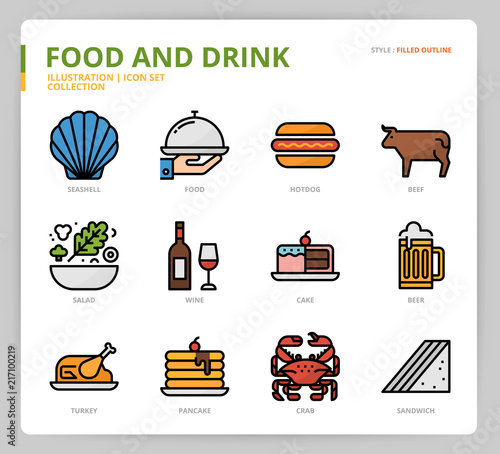 Food and drink icon set