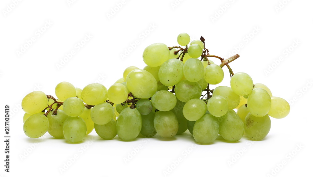 White grapes isolated on white background White grapes isolated on white background