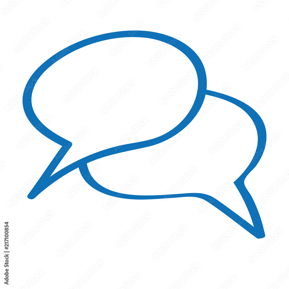 Handgezeichnete Sprechblasen in dunkelblau Handgezeichnete Sprechblasen in dunkelblau