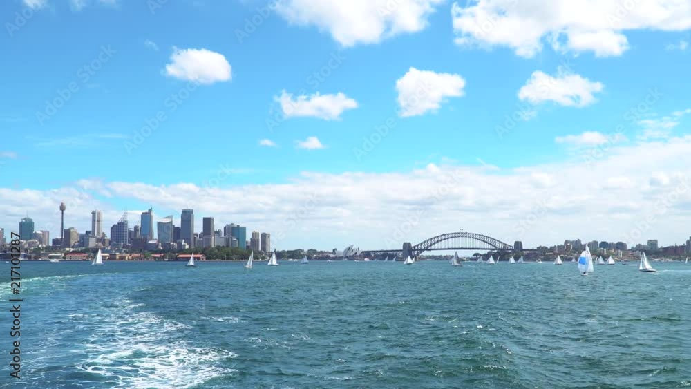 Sydney Opera House and Harbour Bridge seen from a boat Sydney Opera House and Harbour Bridge seen from a boat