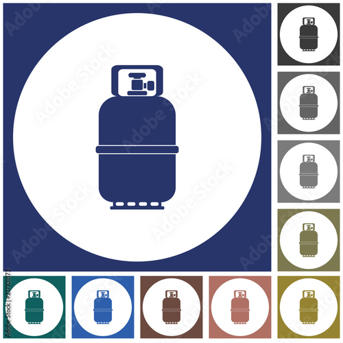 Camping gas bottle icon. Flat icon isolated