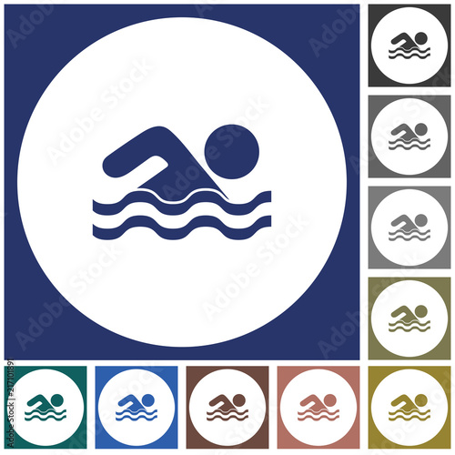 Swimming water sport icon