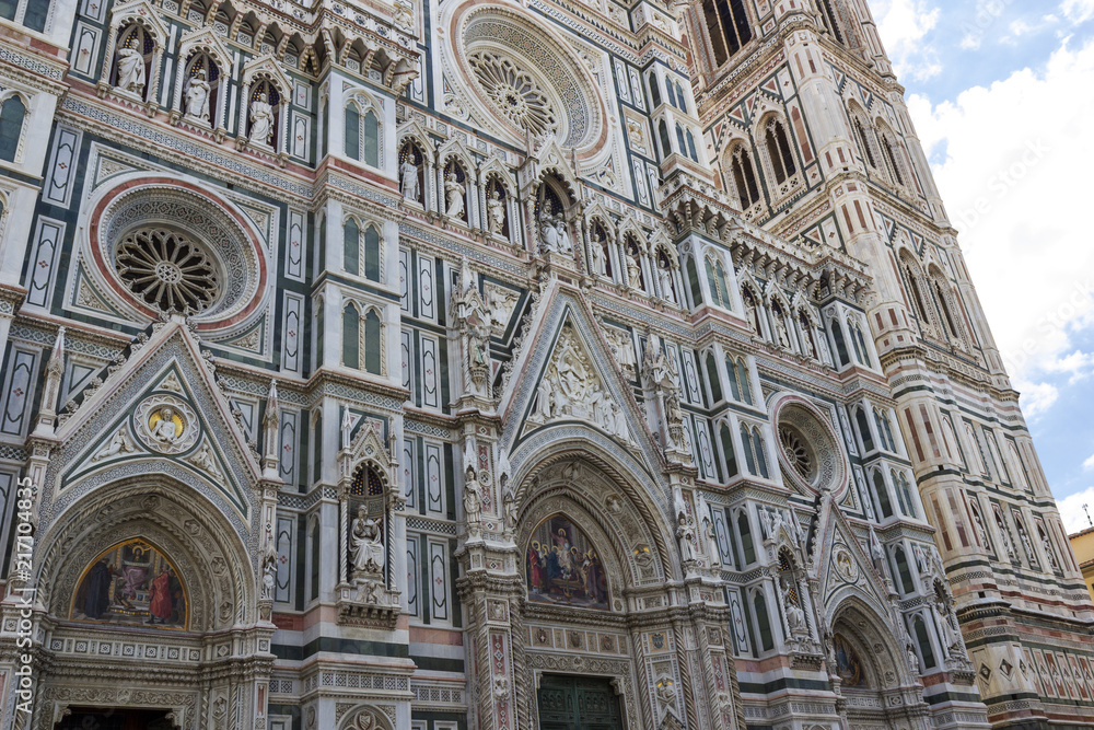 detail of famous cathedral Santa Maria del Fiore in Florence