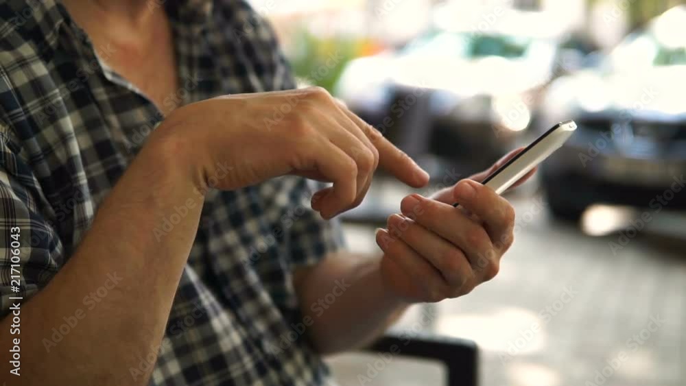 Closeup of a white smartphone being used. Closeup of a white smartphone being used.