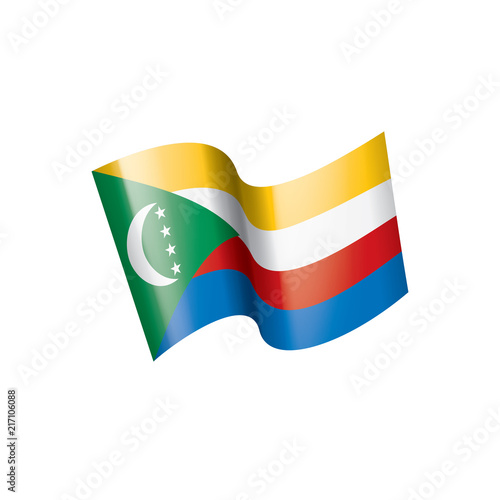 Comoros flag  vector illustration on a white background