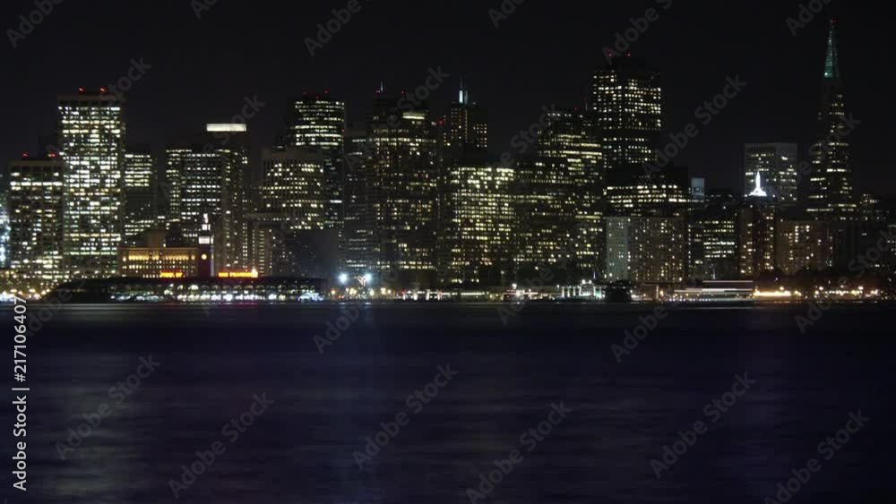 Timelapse of night skyline San Francisco California Timelapse of night skyline San Francisco California