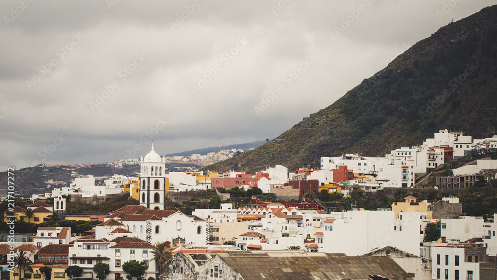 Garachico village on coastline of Tenerife, Spain.