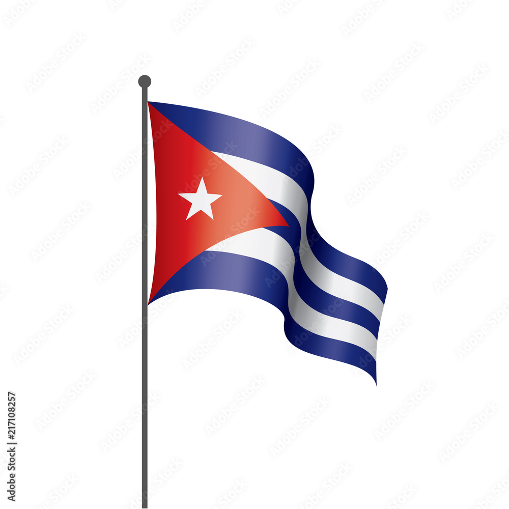 Naklejka premium Cuba flag, vector illustration on a white background