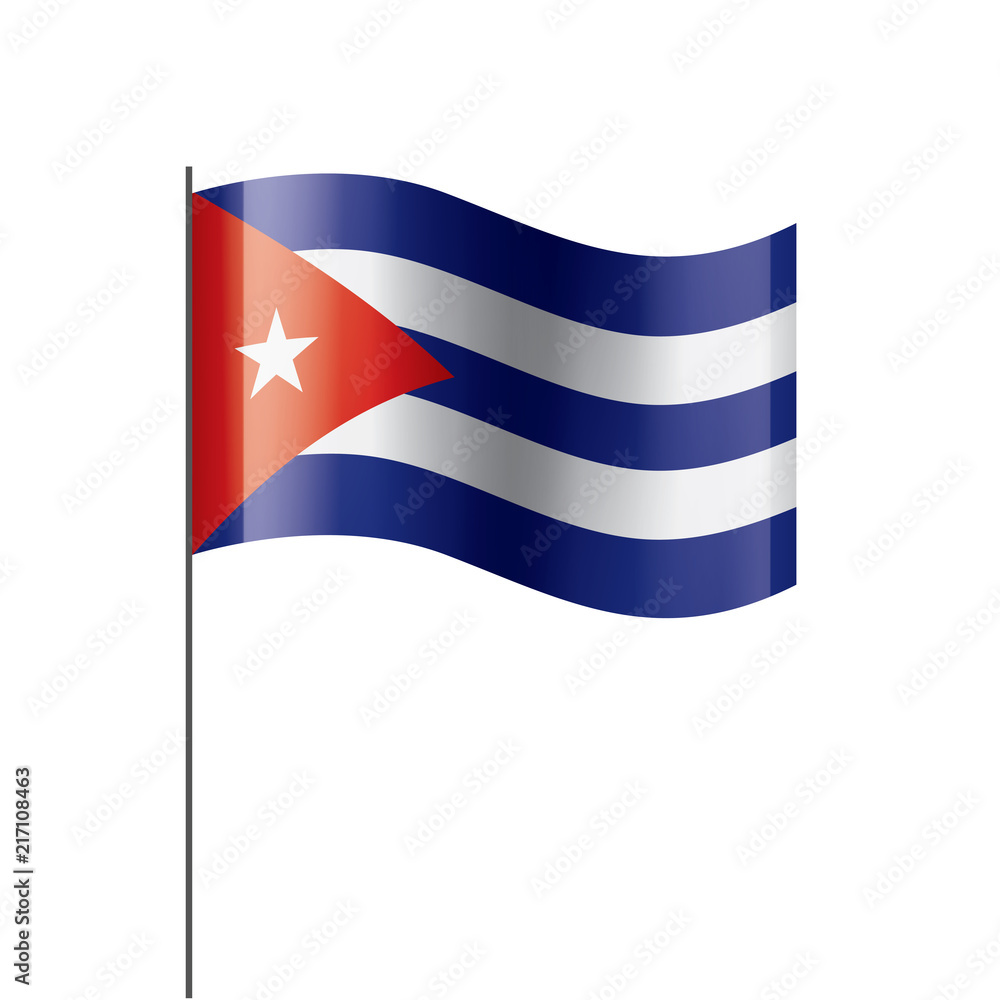 Obraz premium Cuba flag, vector illustration on a white background