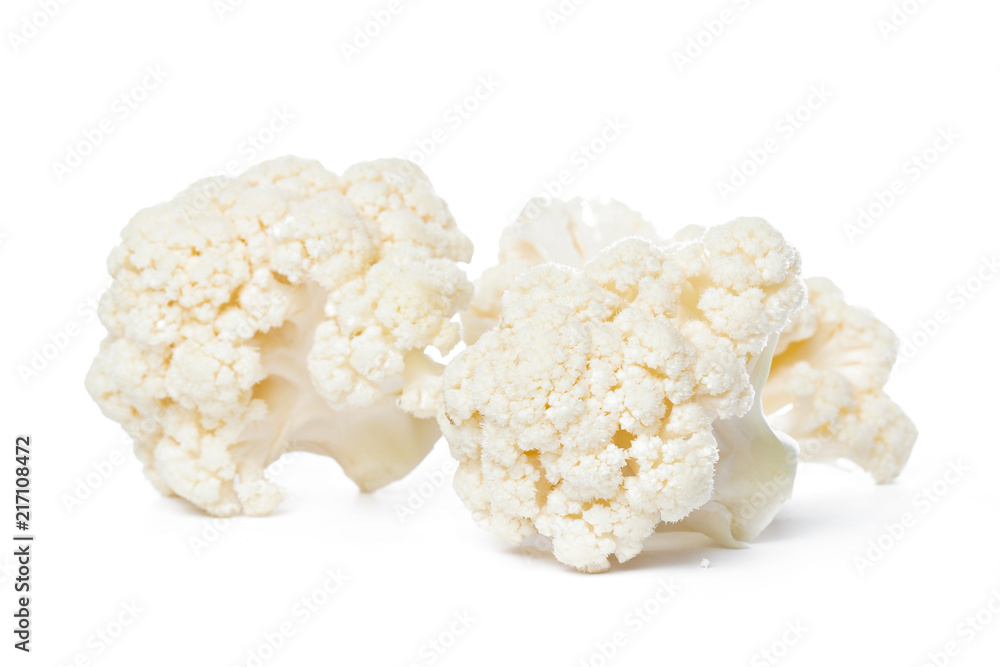 Cauliflower. Piece isolated on white.