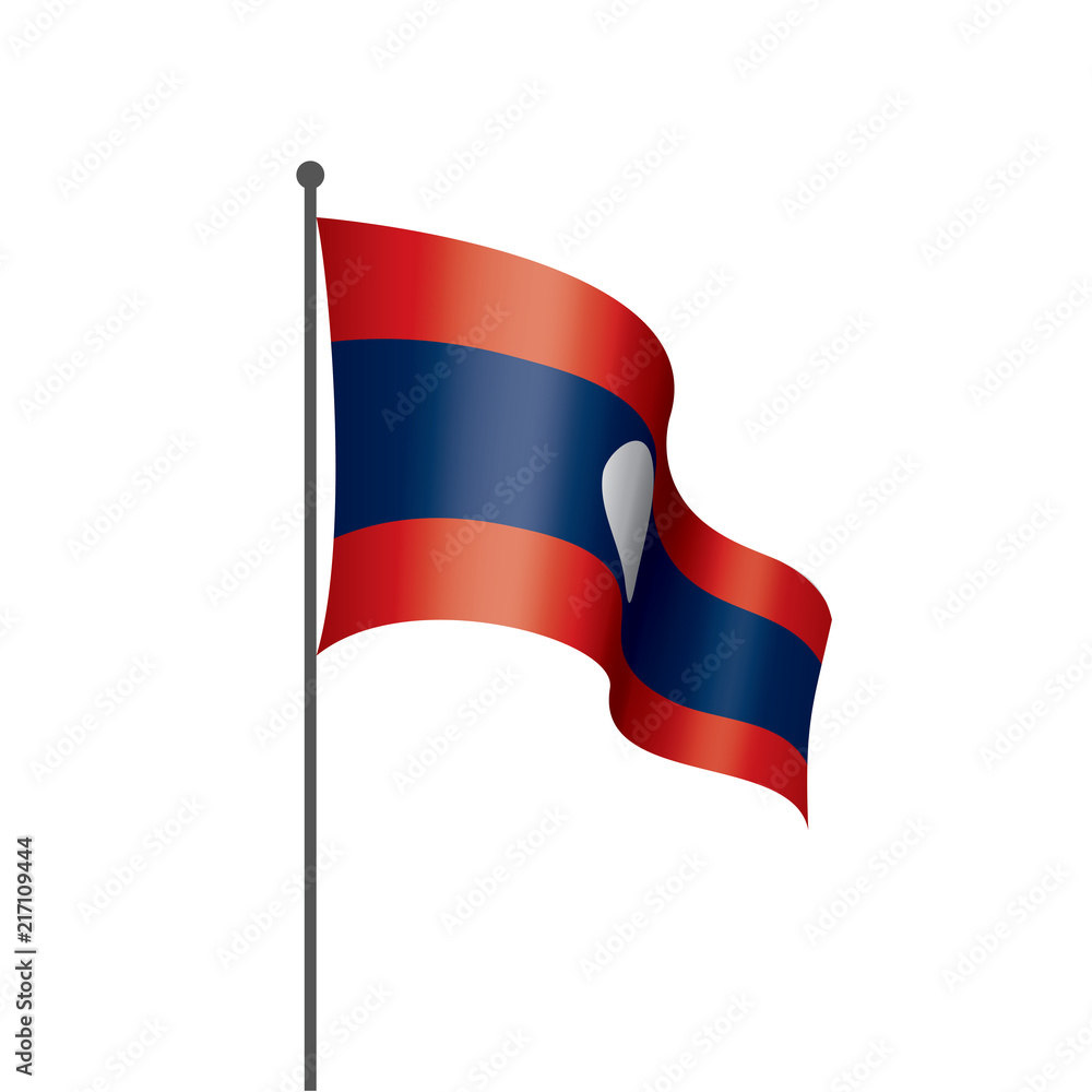 Obraz premium Laos flag, vector illustration on a white background