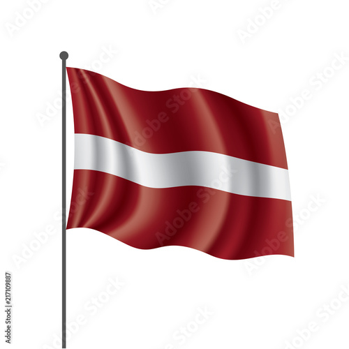 Latvia flag, vector illustration on a white background