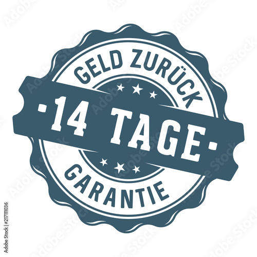 14 Tage Geld zurück Garantie Siegel/Stempel photo
