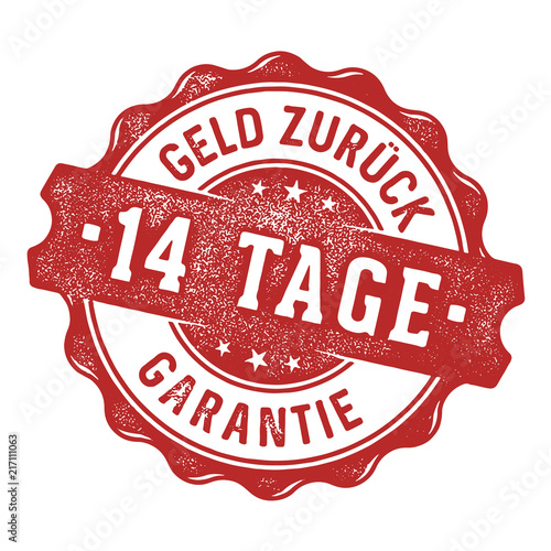 14 Tage Geld zurück Garantie Siegel/Stempel