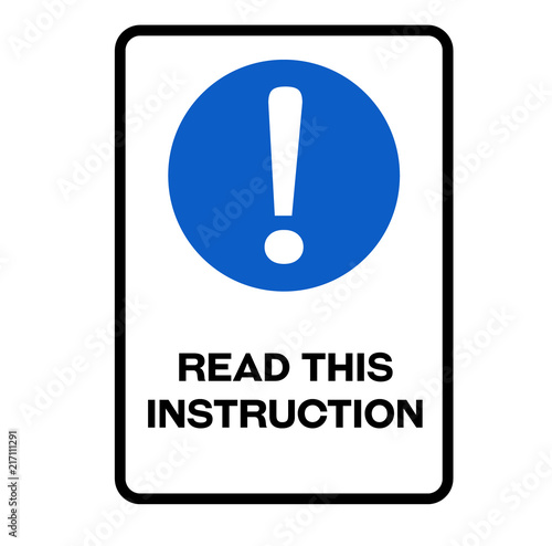 Read this instruction warning sign