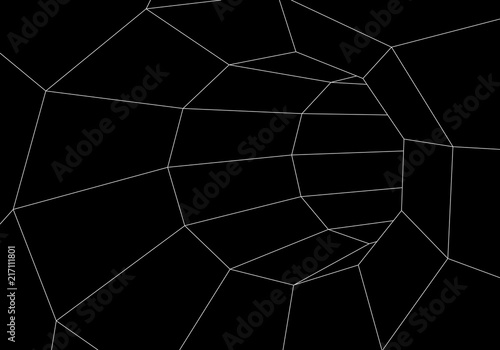 Tunnel or wormhole. Digital 3d wireframe tunnel. 3D tunnel grid. Network cyber technology.