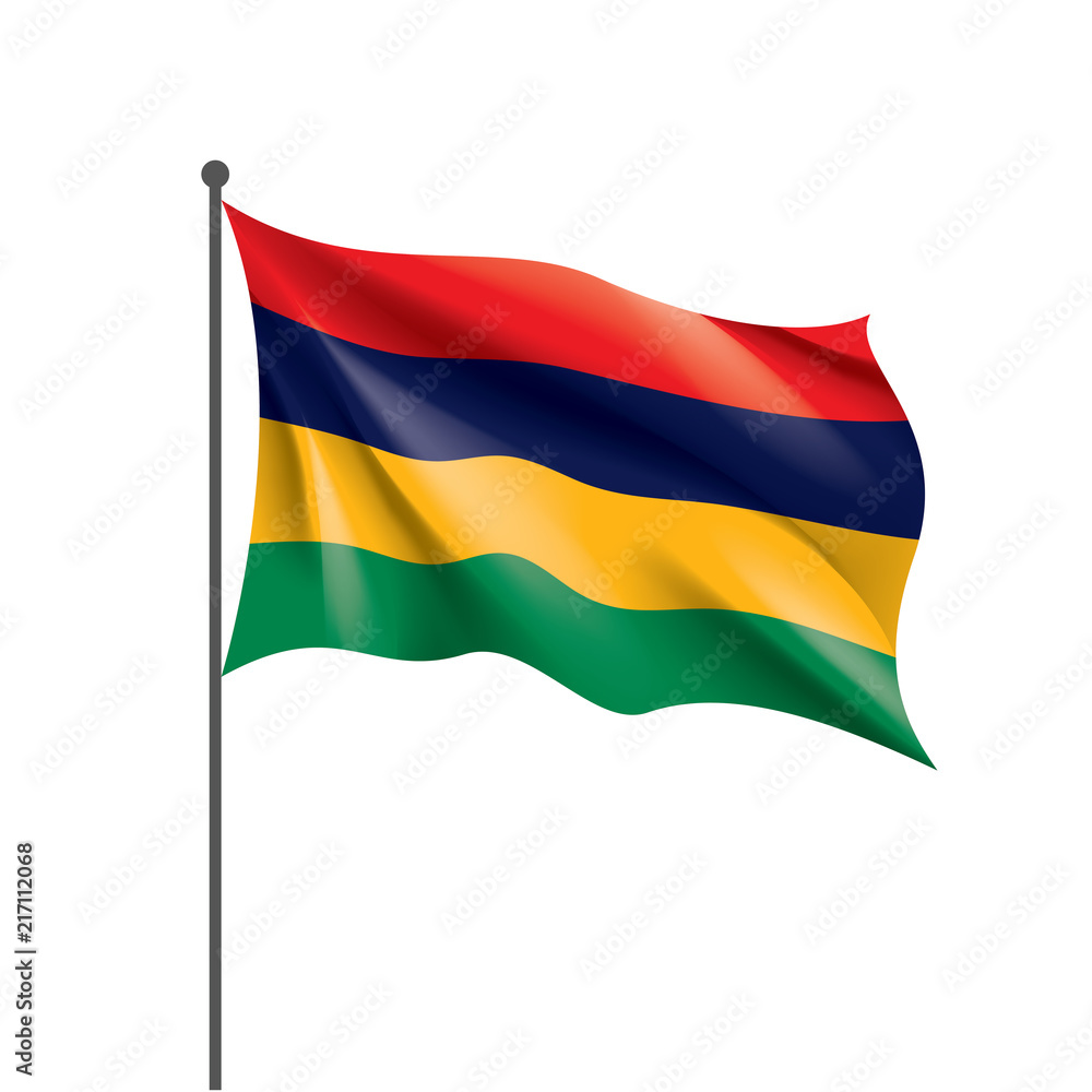 Mauritius flag, vector illustration on a white background Mauritius flag, vector illustration on a white background