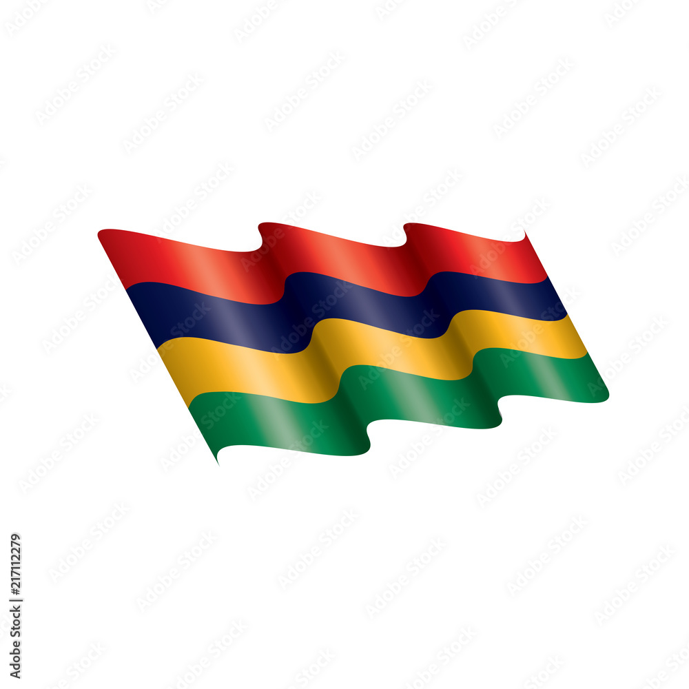 Mauritius flag, vector illustration on a white background Mauritius flag, vector illustration on a white background