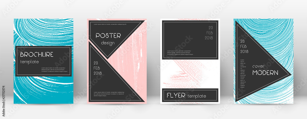 Cover page design template. Black brochure layout. Beautiful trendy abstract cover page. Pink and bl