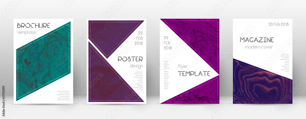 Abstract cover. Admirable design template. Suminagashi marble triangle poster. Admirable trendy abst