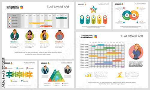 Colorful finance or training concept infographic charts set. Business design elements for presentation slide templates. Can be used for financial report, workflow layout and brochure design.