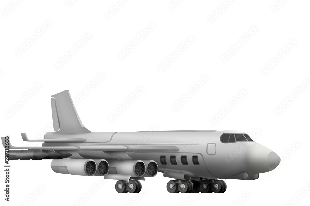 bomber with fictional design - isolated object on white background. 3d illustration