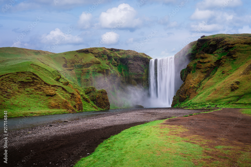 Fototapeta Skogafoss waterfall in Iceland in summer
