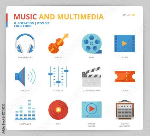 Music and multimedia icon set