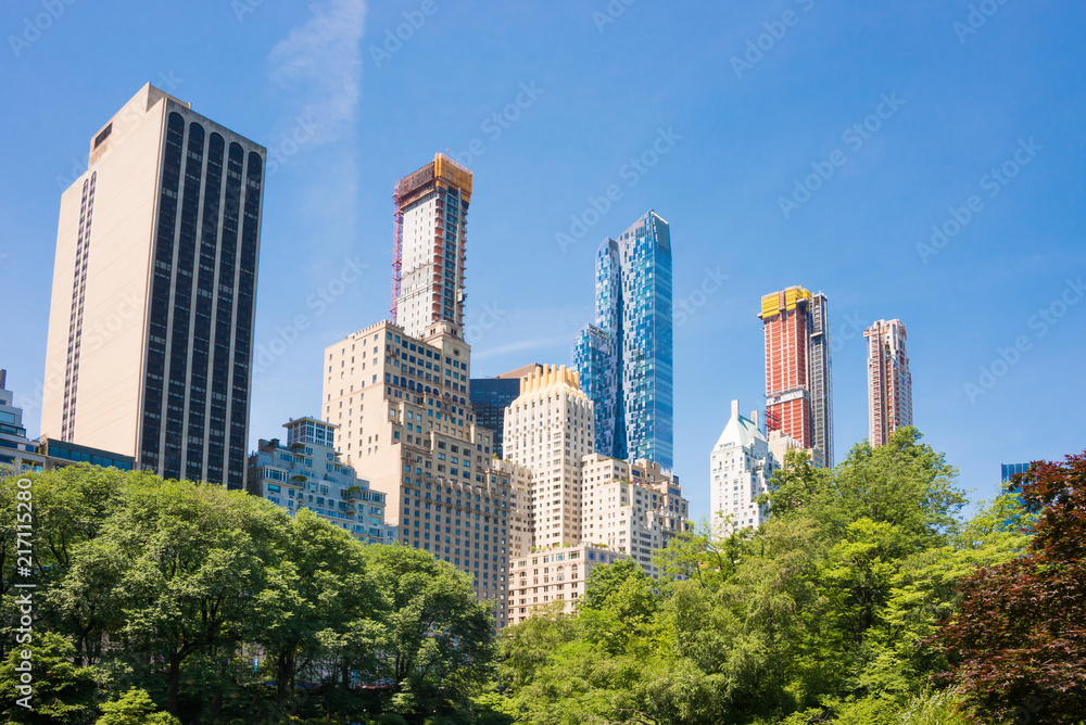 Skyscrapers seen from Central Park in New York city Skyscrapers seen from Central Park in New York city