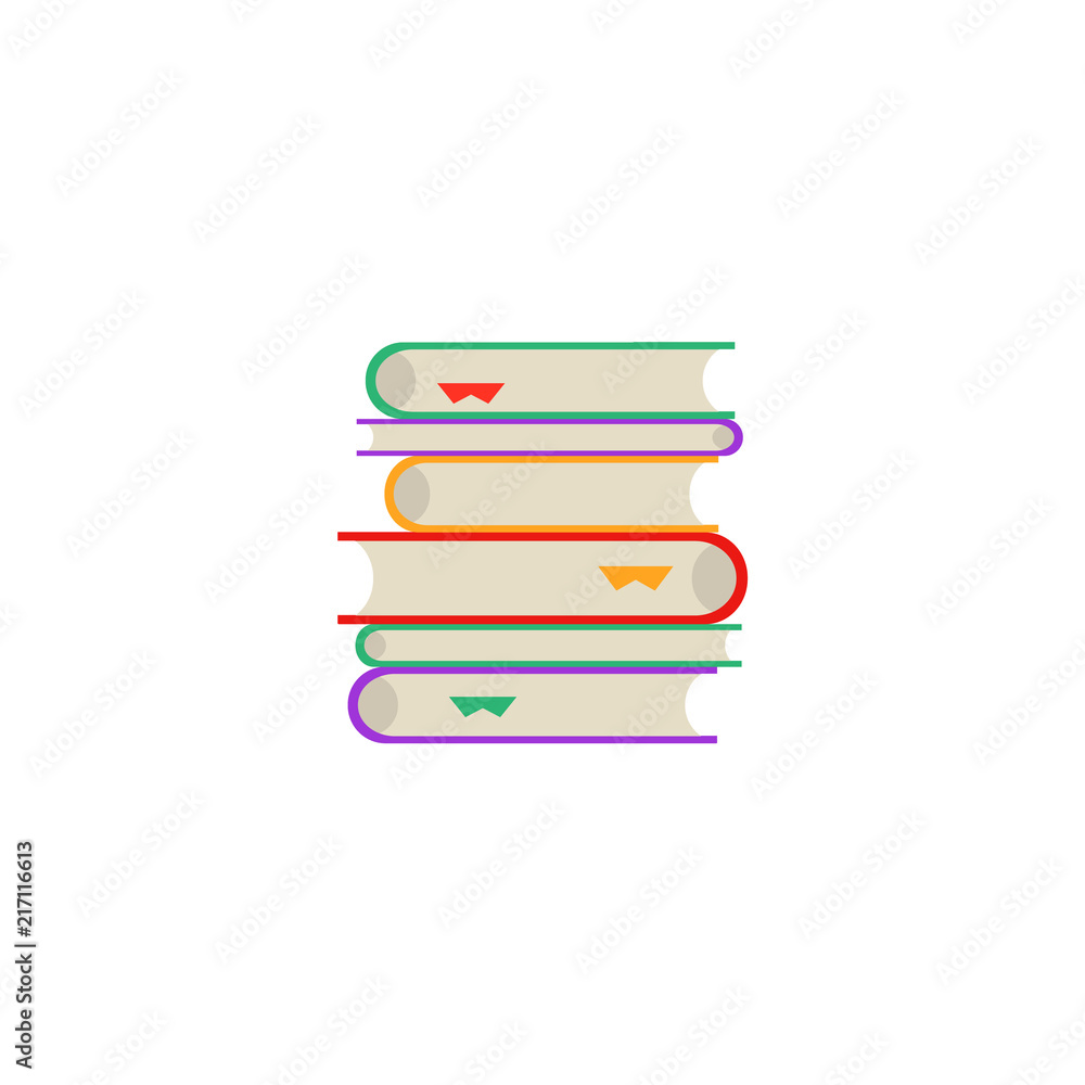 Flat book pile or column side view. Paper symbol of education, library literature and wisdom. School, college or university studying equipment. Vector isolated illustration. Flat book pile or column side view. Paper symbol of education, library literature and wisdom. School, college or university studying equipment. Vector isolated illustration.