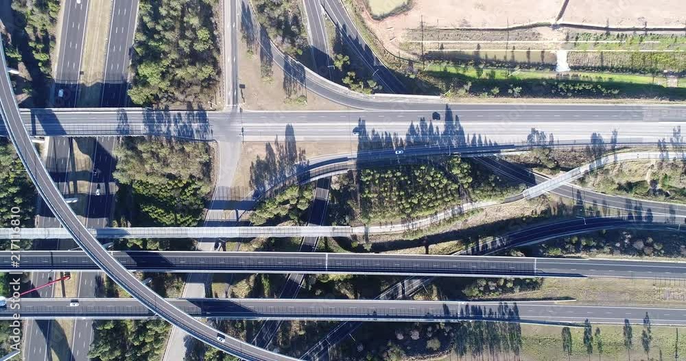 Vidéo Stock Motorways M4 and M7 light horse interchange in Sydney