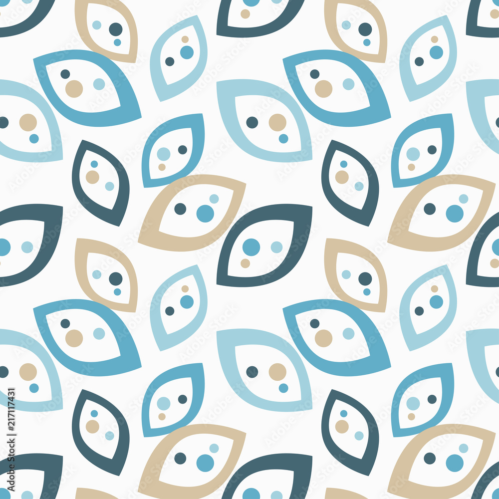 Fototapeta premium Seamless background with decorative leaves. Flower mosaic. Textile rapport.