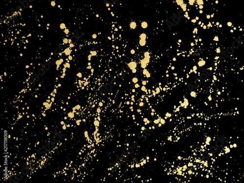 Ink golden blots Grunge urban background.Texture Vector. Dust ov