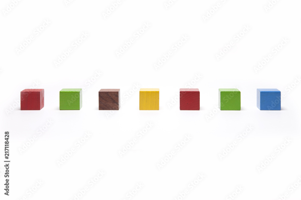 colorful wood block isolated white. colorful wood block isolated white.
