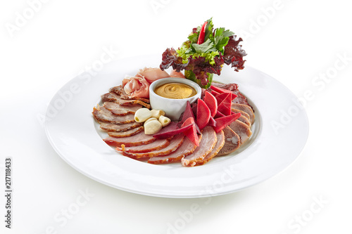Various Meat Delicacies Collection Isolated on White Background