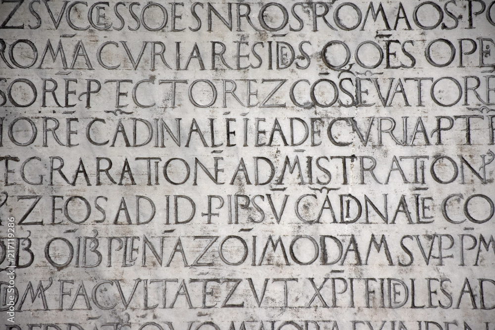 custom made wallpaper toronto digitalAncient writings in Latin language of religious texts, very common in religious and historical buildings of many Italian cities.