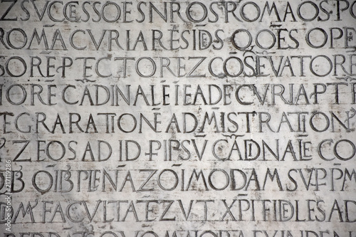 Ancient writings in Latin language of religious texts  very common in religious and historical buildings of many Italian cities.